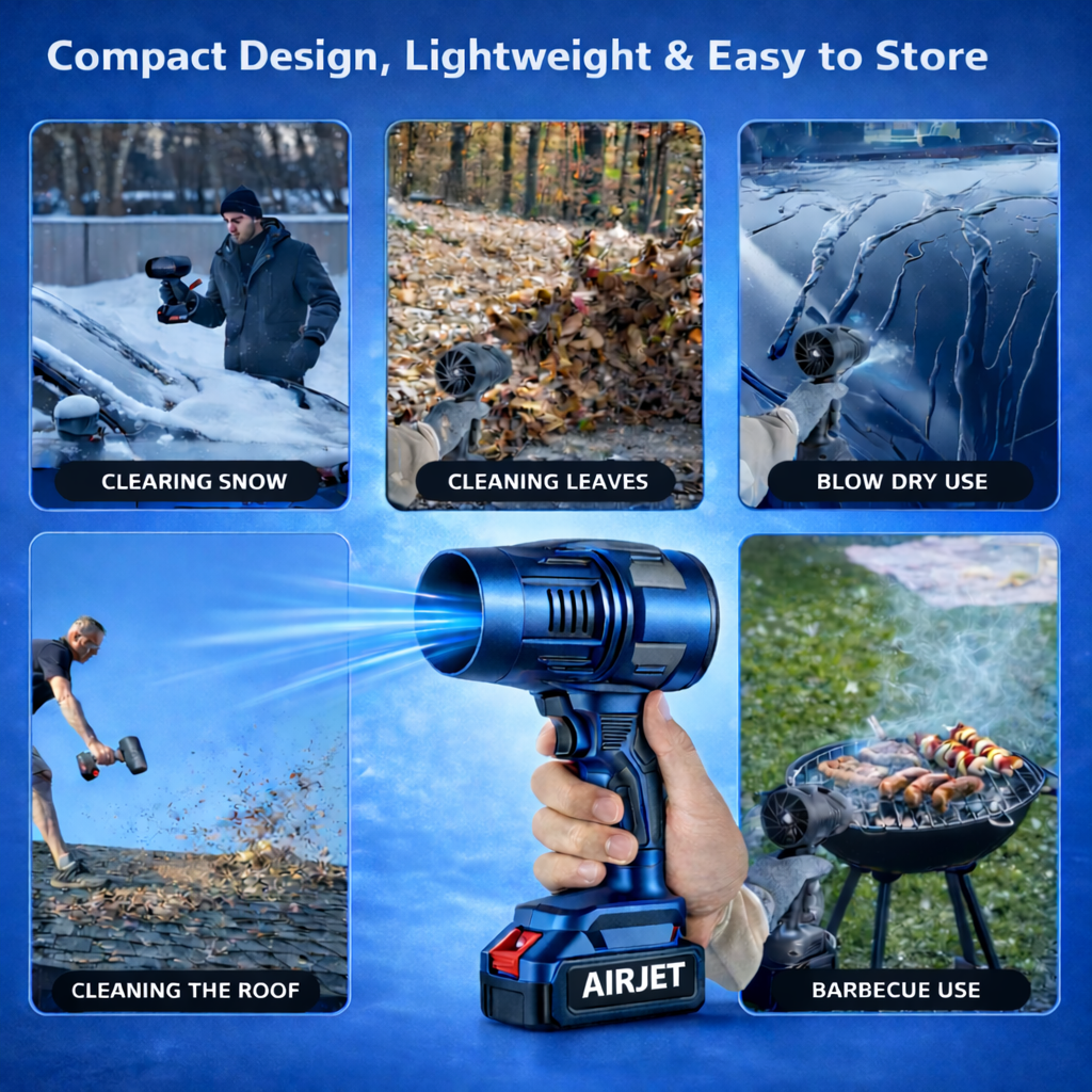 AIRJET™ 200000 RPM Rechargeable Cordless Jet Gun For Cleaning Cars, Homes & Outdoor Space
