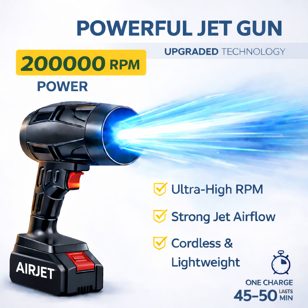 AIRJET™ 200000 RPM Rechargeable Cordless Jet Gun For Cleaning Cars, Homes & Outdoor Space